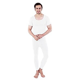 u light apparels men deep neck half sleeves vest and trouser thermal set