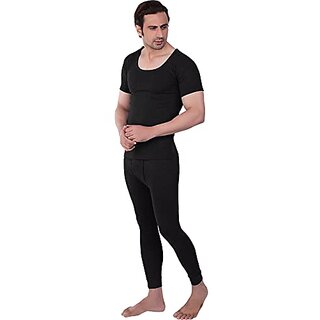 u light apparels men deep neck half sleeves vest and trouser warmy set