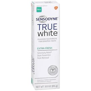 Sensodyne True White Fluoride Toothpaste For Sensitive Teeth Extra Fresh Flavor
