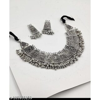 oxidised plating alloy material jewellery set for woemn