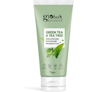 green tea tea tree radiance face wash enriched with himalayan rose ayurvedic preparation paraben free gentle mild suitable for normal to oily skin 75 gm
