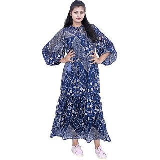 Radprix Women Maxi Dark Blue, Beige Dress
