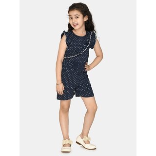 kids cave polka print girls jumpsuit
