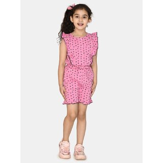 kids cave printed girls jumpsuit