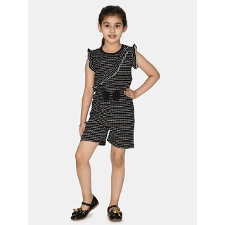 kids cave striped girls jumpsuit