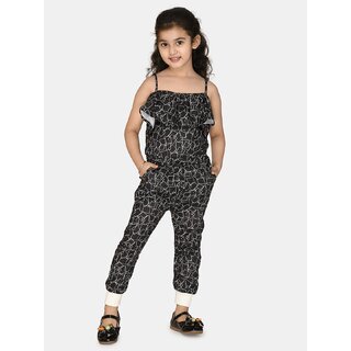 kids cave printed girls jumpsuit