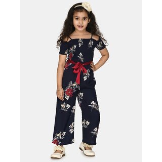 kids cave printed girls jumpsuit