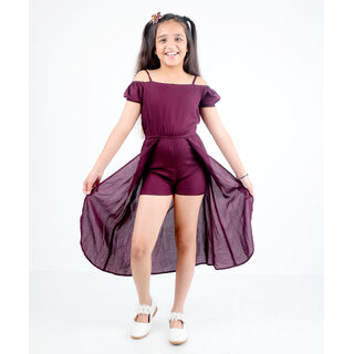 kids cave solid girls jumpsuit