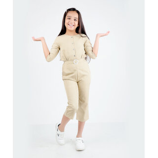 kids cave solid girls jumpsuit