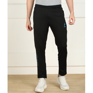 slagen solid men black track pants