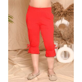 Kids Cave Capri For Girls Casual Solid Cotton Blend (Yellow Pack of 1) - Shorts | Buy online on ZillyBuy