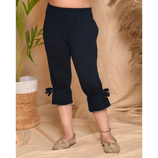 kids cave capri for girls casual solid cotton blend yellow pack of 1 