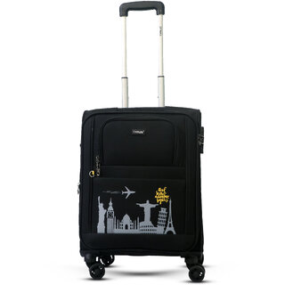 timus salsa plus 58 cm with soft spinner wheels small cabin size travel luggage with tsa lock
