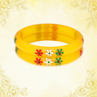 LUV FASHION Yellow plastic Designer Bangles - Bangles & Bracelets | Buy online on ZillyBuy
