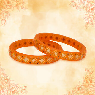 LUV FASHION Orange plastic Designer Bangles - Bangles & Bracelets | Buy online on ZillyBuy