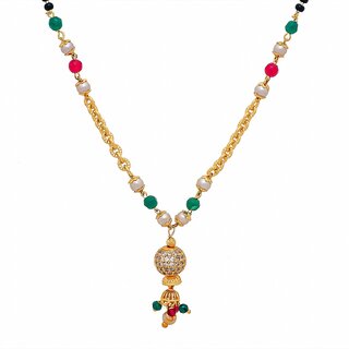 Arch Fashion Gold Plated Brass  Copper Festive/Designer Mangalsutra multicolor Free Size