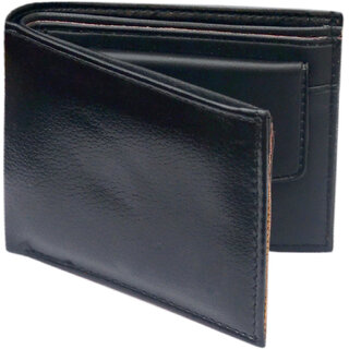 Men's Black Bi-Fold Wallet | Stylish Single Fold Wallet with Card & Cash Storage - Handbags | Buy online on ZillyBuy