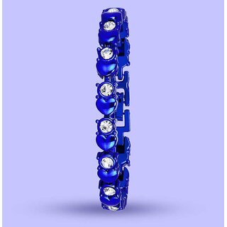 Blue American Diamond Bracelet For Women - Bangles & Bracelets | Buy online on ZillyBuy