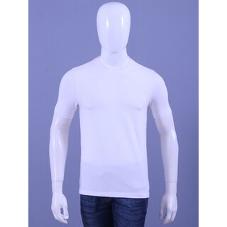 MEN'S WHITE LYCRA CREW NECK T-SHIRTS