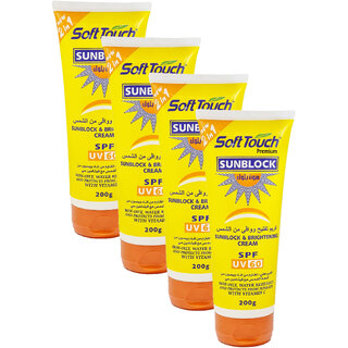 Soft Touch Sunblock  Brightening SPF UV60 Cream - 200g (Pack Of 4)