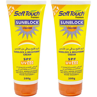 SoftTouch Sunblock  Brightening Day Cream - Pack Of 2 (200g)