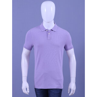 Men's Lavender Enzyme Finish Solid Polo T-Shirt lavender S