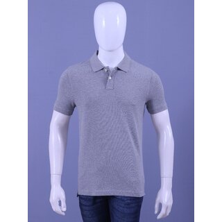 REDLINE MENS GREY MELALNGE SOLID POLO T-SHIRTS