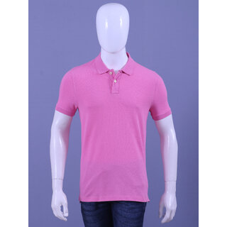 red line mens pink solid 100 cotton polo collar t shirt