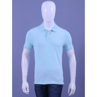mens water blue enzyme finish solid polo t shirt