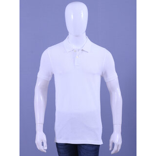 mens briliant white enzyme finish solid polo t shirt