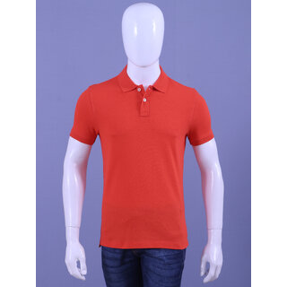 mens dk orange enzyme finish solid polo t shirt