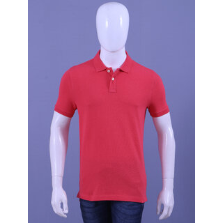 mens dk pink enzyme finish solid polo t shirt