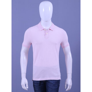 mens lt pink enzyme finish solid polo t shirt