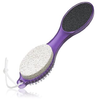 4 in 1 foot pedicure brush pumice stone scrubber file for soft care multi use manicure paddle brush kit tool