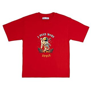 Chic Men JAGTEREHO Men's Oversized Cotton T-Shirt with Half Sleeves in Fiery Black || Need More 