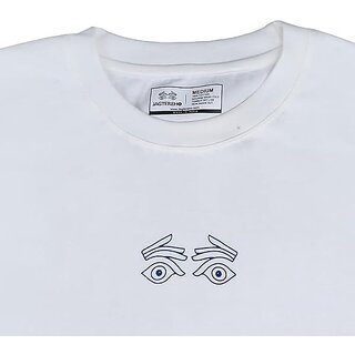 Elegant Men JAGTEREHO Men's Oversized Round Neck Half Sleeve Cotton T-Shirt White 2026 at ShopCi