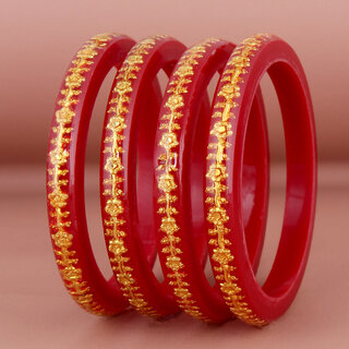 Lucky Jewellery Designer pair of Sankha bengali pola Reddish maroon color Traditional Ethinic Bangles set - Bangles & Bracelets | Buy online on ZillyBuy
