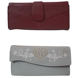 Ladies Purse Women And Girls Wallet  Combo Pack - Multicolor (Red) - Handbags | Buy online on ZillyBuy