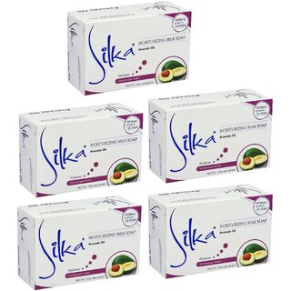 Silka Avocado Moisturizing Milk Soap - 135g (Pack Of 5)