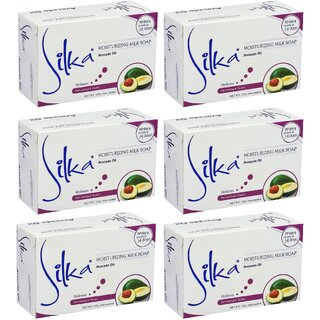 Silka Avocado Moisturizing Milk Soap - 135g (Pack Of 6)
