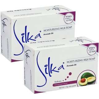 Silka Avocado Skin Hydrates Moisturizing Milk Soap 135gm - Pack Of 2