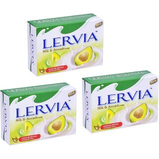 Lervia Milk & Avocado Soap - 90g (Pack Of 3)