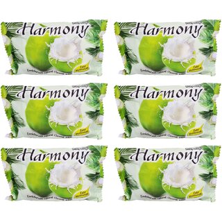 Harmony Fruity Coconut Water Soap - 75gm (Pack Of 6)