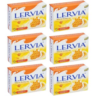 Lervia Milk & Honey Soap - 90g (Pack Of 6)