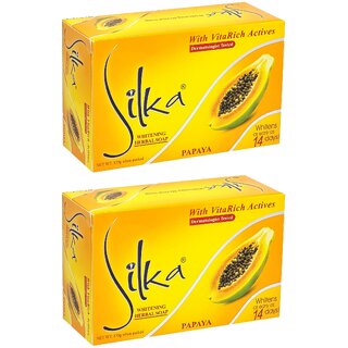 Silka Papaya Whitening Herbal Soap - 135g (Pack Of 2)