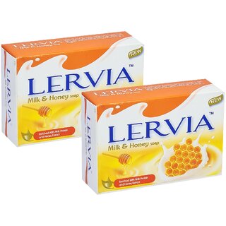 Lervia Milk Protein And Honey Extract Soap - Pack Of 2 (90g)