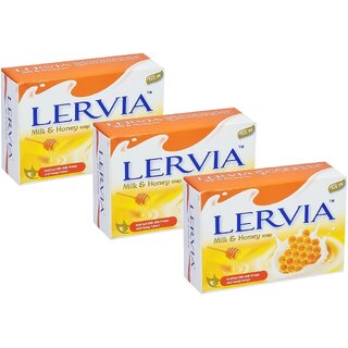 Lervia Milk Protein And Honey Extract Soap - Pack Of 3 (90g)