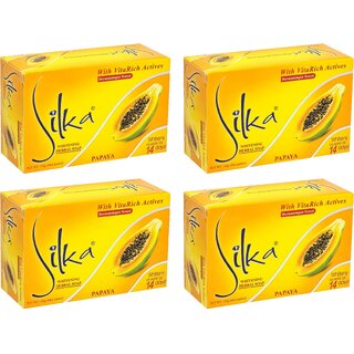 Silka Papaya Whitening Herbal Soap - 135g (Pack Of 4)