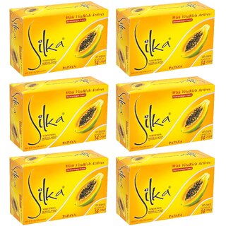 Silka Papaya Whitening Herbal Soap - 135g (Pack Of 6)