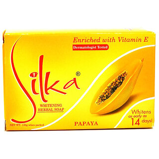 Silka Papaya Whitening Herbal Face & Body Soap - 135gm